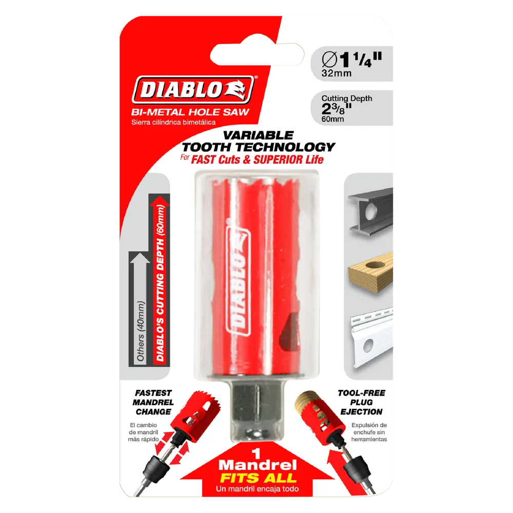 DIABLO BI-Metal Hole Saw 1-1/4" Item# : DHS 1250