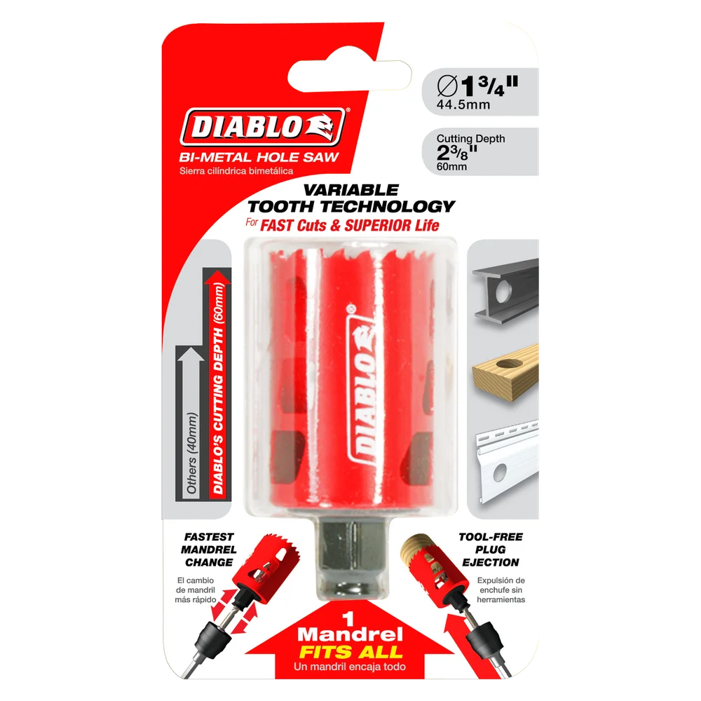 DIABLO BI-Metal Hole Saw 1-3/4" Item # : DHS 1750