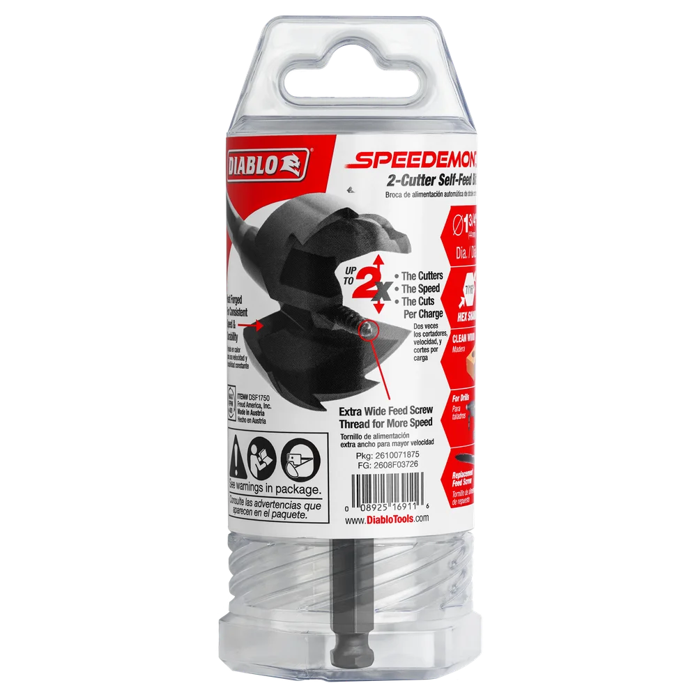 DIABLO Speedemon 2-Cutter Self-Feed Bit 1-3/4" Item # : DSF 1750