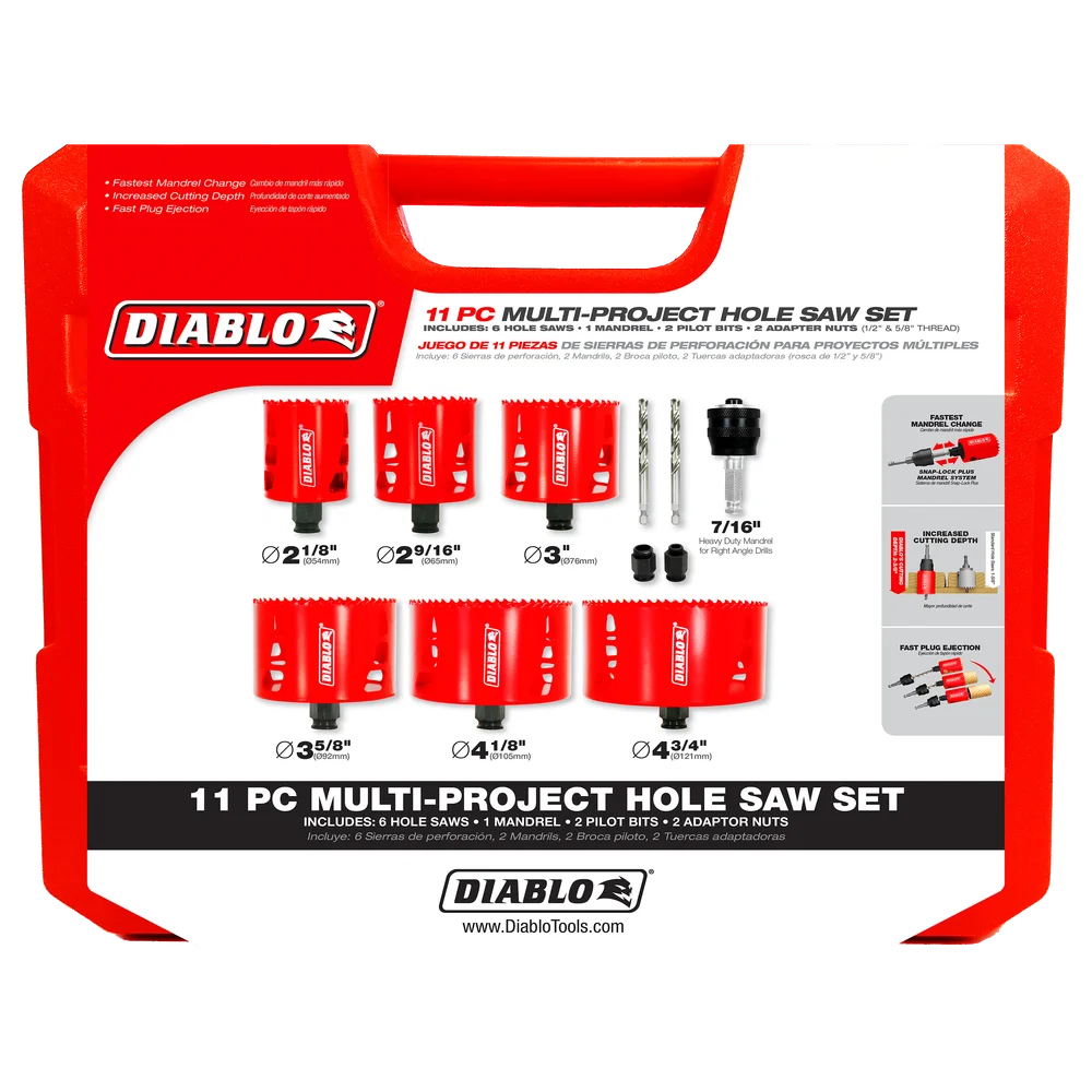 DIABLO 11 PC Multi-Project Hole Saw Set Item # : DHS11SLD