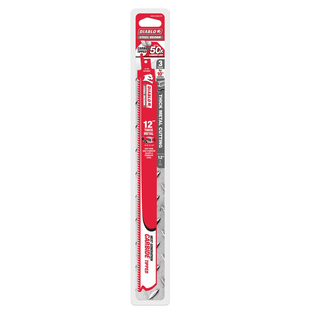 DIABLO Steel Demon Carbige Teeth 12" Thick Metal (3Pack) Item # : DS 1208CF3