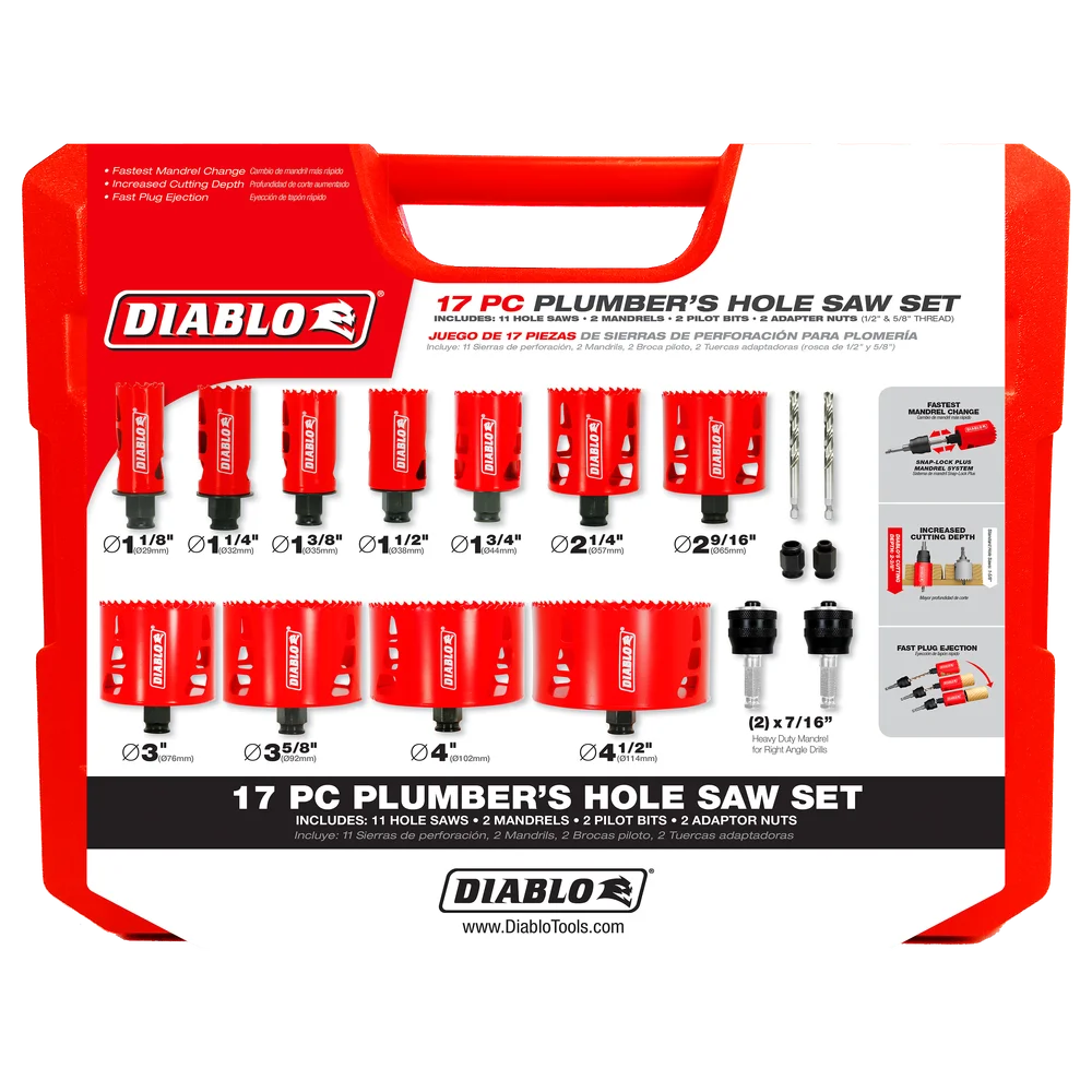 DIABLO 17PC Plumber's Hole Saw Set Item # : DHS17SPL