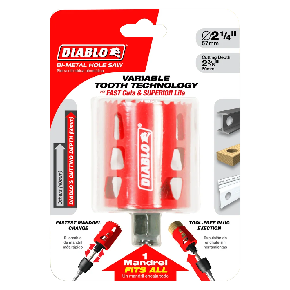 DIABLO BI-Metal Hole Saw 2-1/4" Item # : DHS 2250