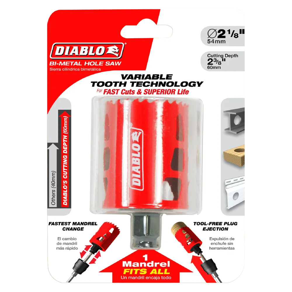 DIABLO BI-Metal Hole Saw 2-1/8" Item # : DHS 2125