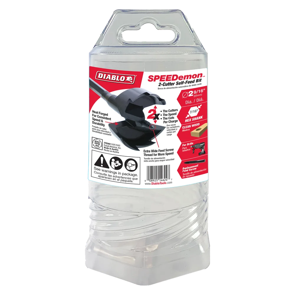 DIABLO SPEEDemon 2-Cutter Self-Feed Bit 2-9/16" Item # : DSF 2562