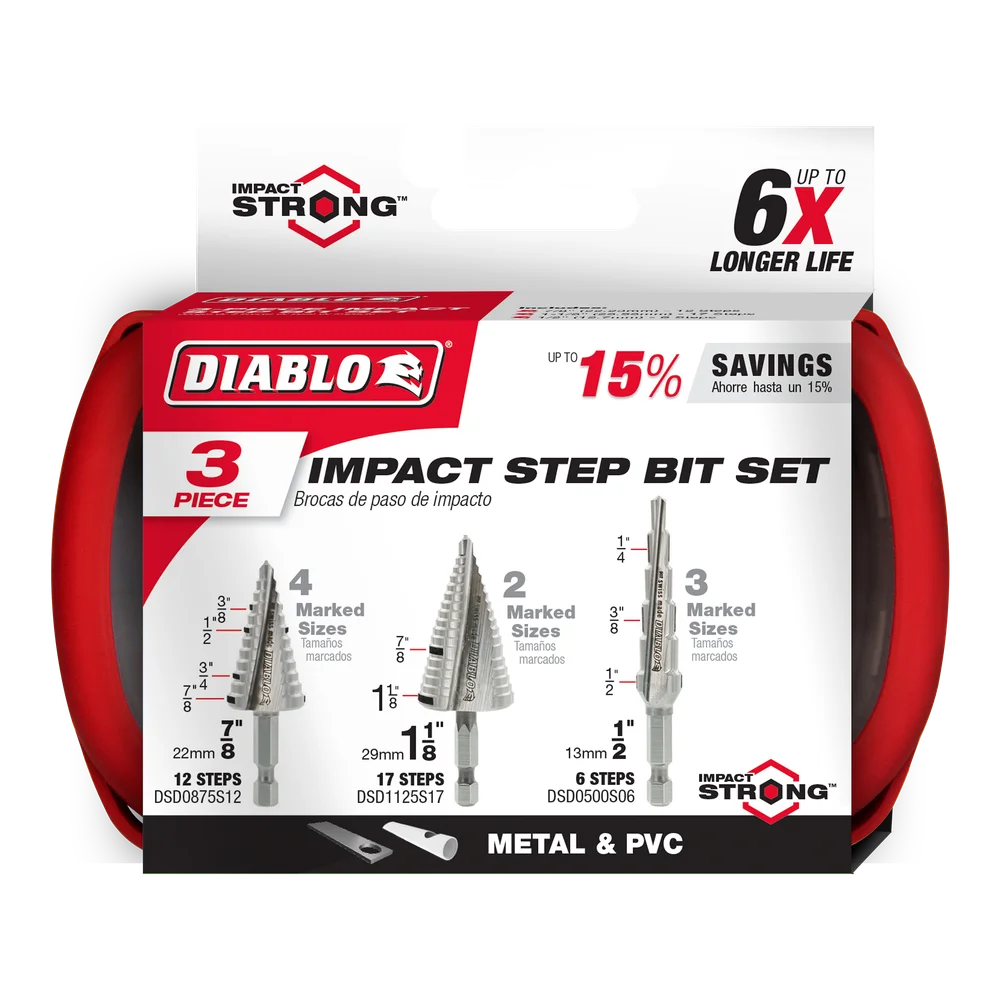 DIABLO 3-Piece Impact Step Bit Set Item # : DSDS003