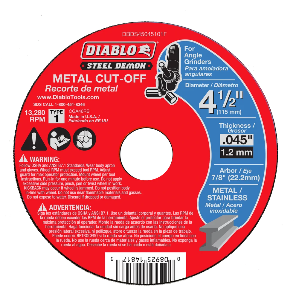 DIABLO Steel Demon METAL CUT-OFF 4-1/2" Item # : DBDS45045101F