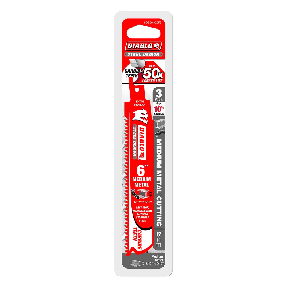 DIABLO STEEL DEMON Carbide Teeth 6" Medium Metal (3Pack) Item # : DS 0610CF3