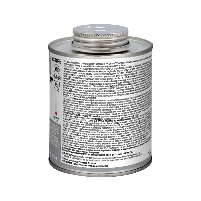 Oatey Gray Heavy Duty PVC Cement 32 oz