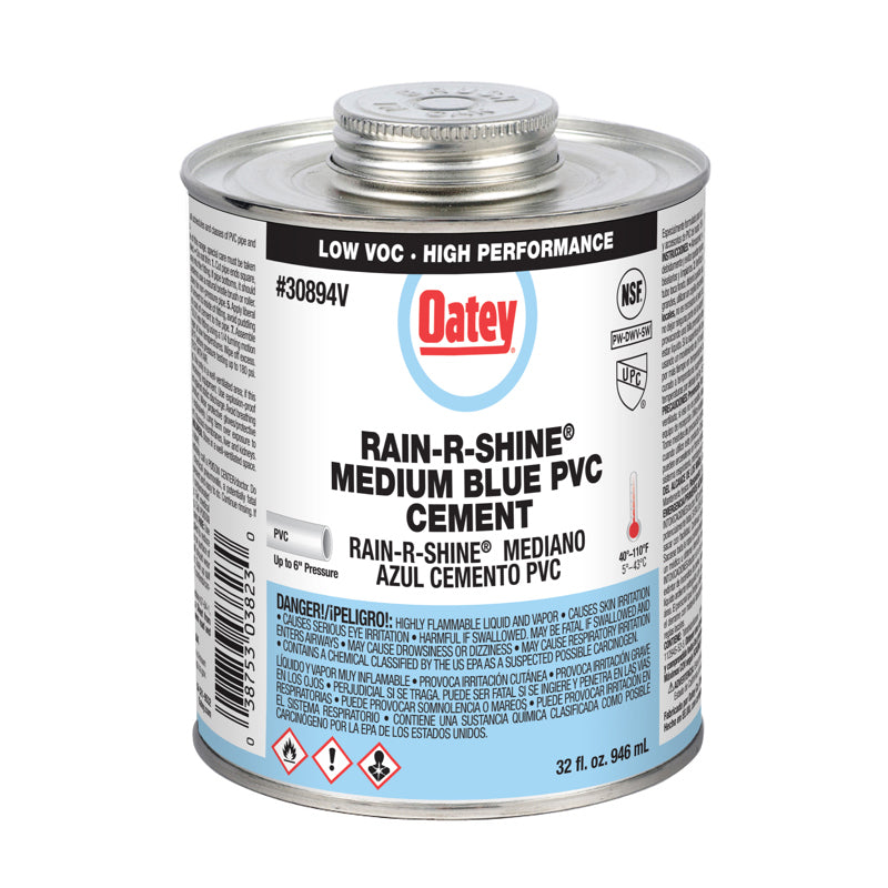 Oatey Medium Blue PVC Cement 32 oz