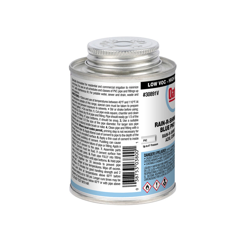 Oatey Medium Blue PVC Cement 8 oz
