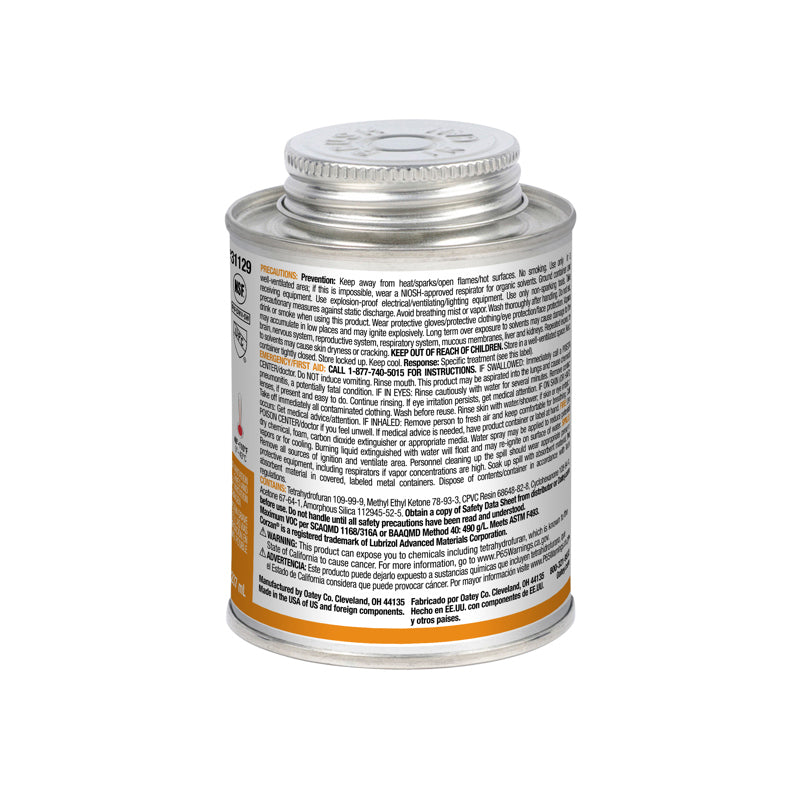 Oatey Medium Orange CPVC Cement 8 oz