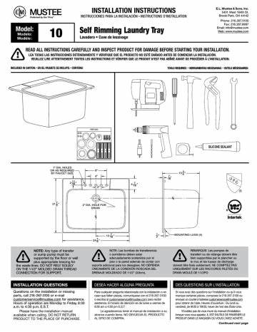 MUSTEE 10K WHITE 25X22 Drop-in Utility Sink