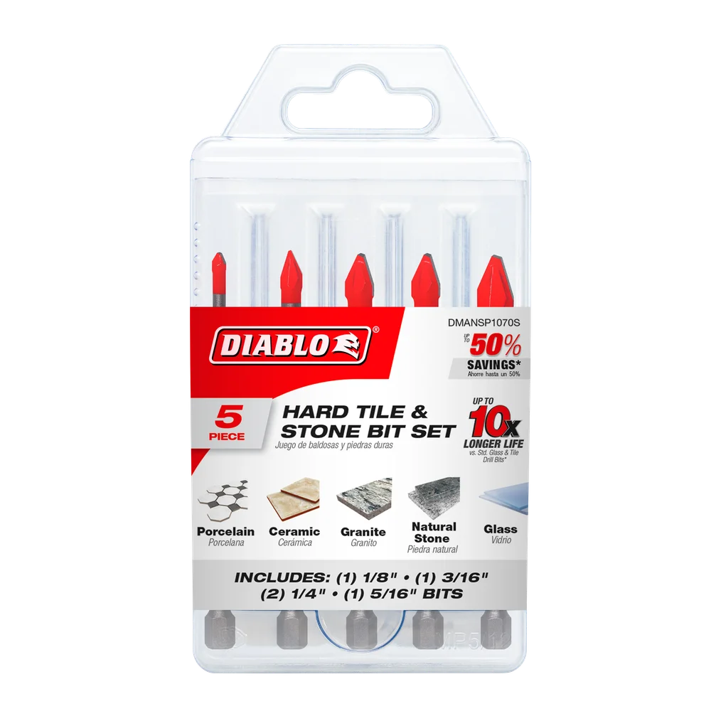 DIABLO 5 Piece Hard Tile & Stone Bit Set Item # : DMANSP 1070 S